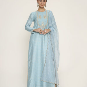 ocean blue beyza kaftan with dupatta